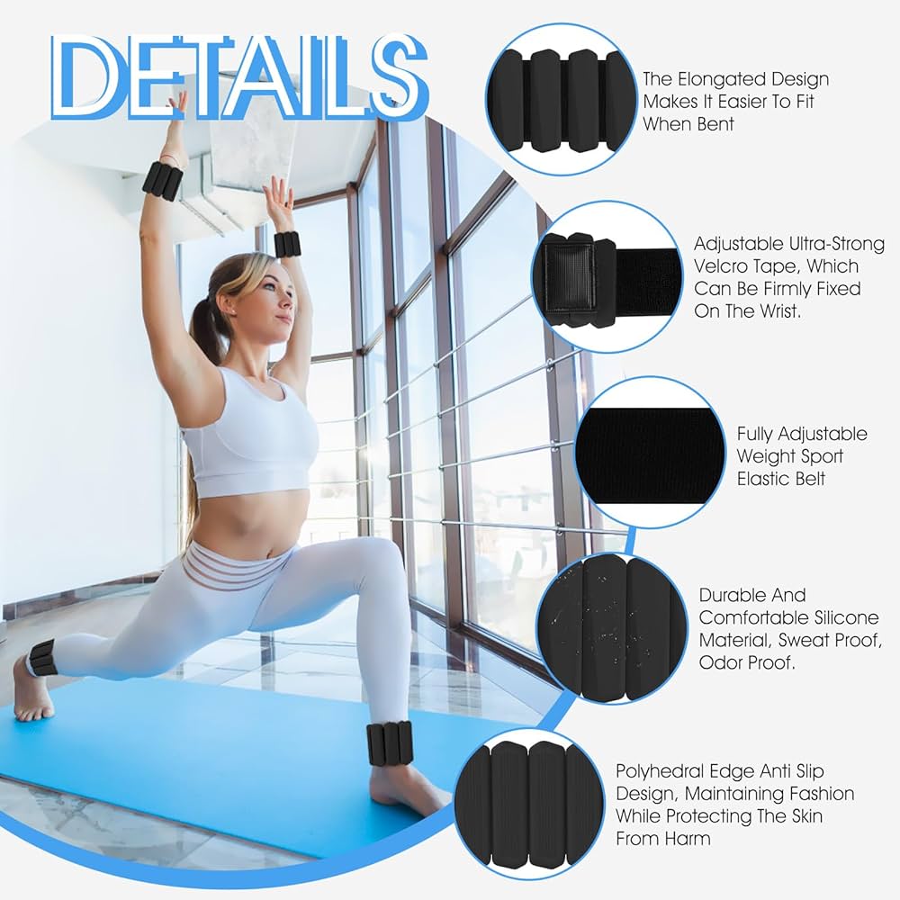 Amazon.com: Wrist Weights Set of 2(1Lbs Each), Adjustable
